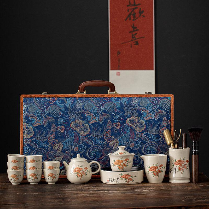 Plant Ash Ceramic Gongfu Tea Gift Set - YIQIN TEA HOUSE | yiqinteahouse.com | ceramic teapot, teaware, teaware set