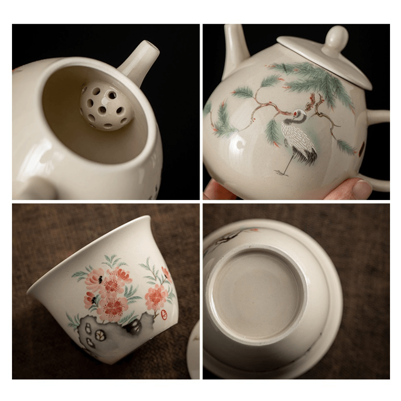 Plant Ash Ceramic Gongfu Tea Gift Set - YIQIN TEA HOUSE | yiqinteahouse.com | ceramic teapot, teaware, teaware set