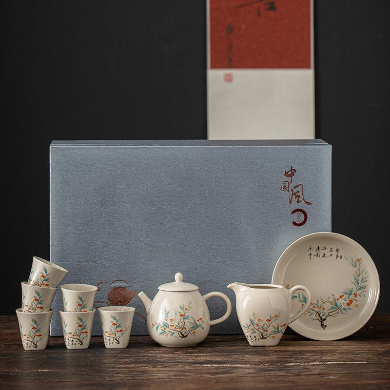 Plant Ash Ceramic Gongfu Tea Gift Set - YIQIN TEA HOUSE | yiqinteahouse.com | ceramic teapot, teaware, teaware set