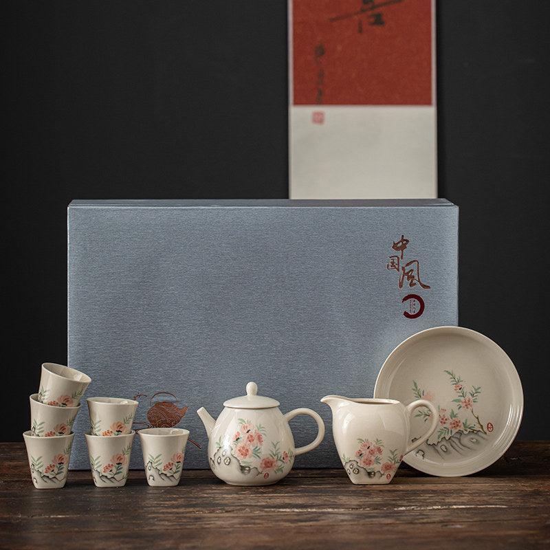 Plant Ash Ceramic Gongfu Tea Gift Set - YIQIN TEA HOUSE | yiqinteahouse.com | ceramic teapot, teaware, teaware set