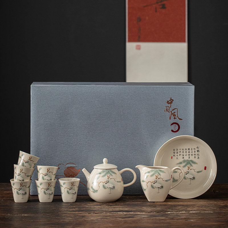 Plant Ash Ceramic Gongfu Tea Gift Set - YIQIN TEA HOUSE | yiqinteahouse.com | ceramic teapot, teaware, teaware set