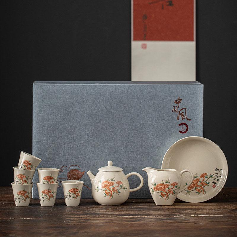 Plant Ash Ceramic Gongfu Tea Gift Set - YIQIN TEA HOUSE | yiqinteahouse.com | ceramic teapot, teaware, teaware set