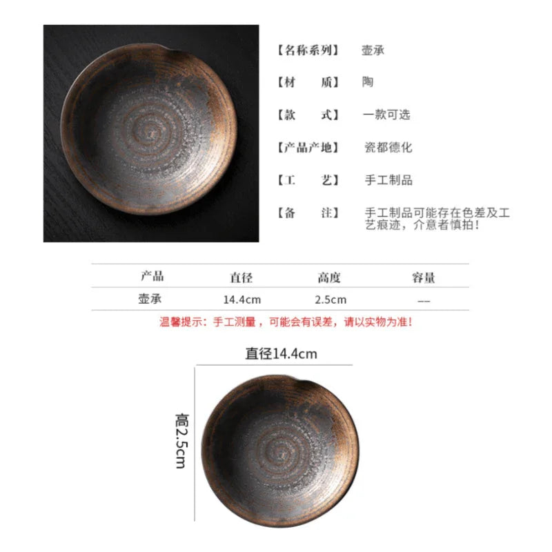 Retro Burn Gilded Ceramic Tea Tray