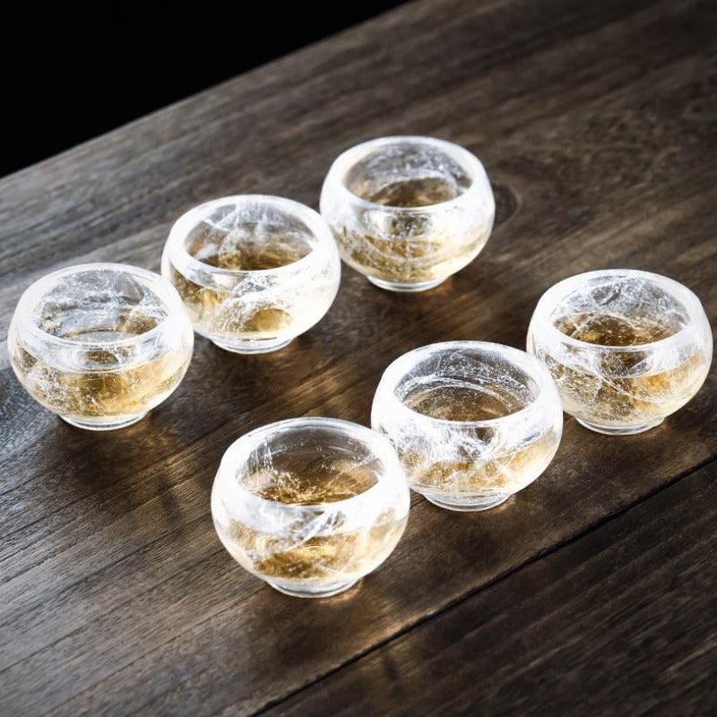 Snowflake Crystal Glass Tea Cup / Fair Cup / Gaiwan / Full Set - YIQIN TEA HOUSE | yiqinteahouse.com | tea cup, teaware