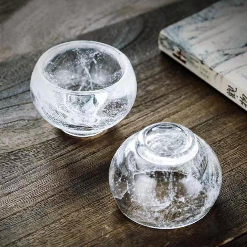 Snowflake Crystal Glass Tea Cup / Fair Cup / Gaiwan / Full Set - YIQIN TEA HOUSE | yiqinteahouse.com | tea cup, teaware