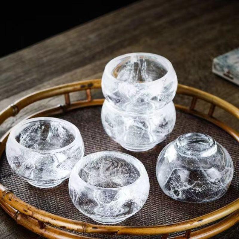 Snowflake Crystal Glass Tea Cup / Fair Cup / Gaiwan / Full Set - YIQIN TEA HOUSE | yiqinteahouse.com | tea cup, teaware