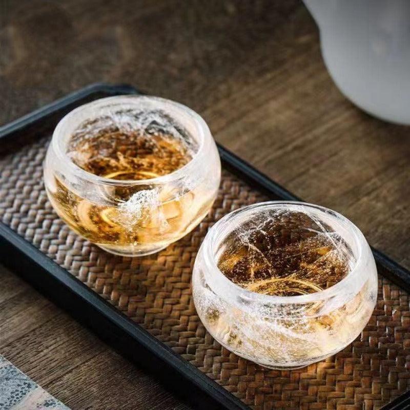 Snowflake Crystal Glass Tea Cup / Fair Cup / Gaiwan / Full Set - YIQIN TEA HOUSE | yiqinteahouse.com | tea cup, teaware