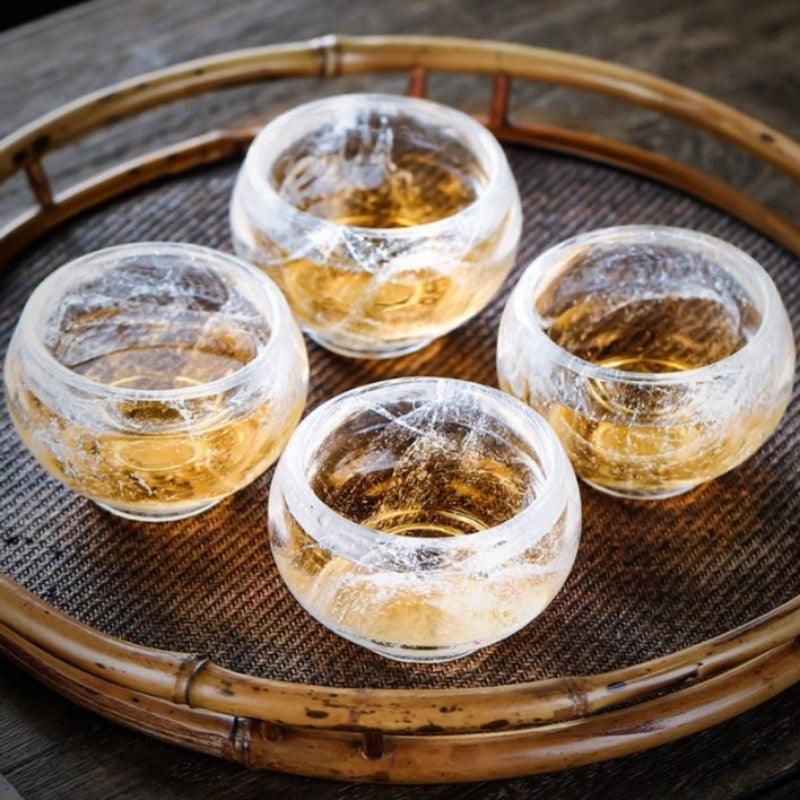 Snowflake Crystal Glass Tea Cup / Fair Cup / Gaiwan / Full Set - YIQIN TEA HOUSE | yiqinteahouse.com | tea cup, teaware