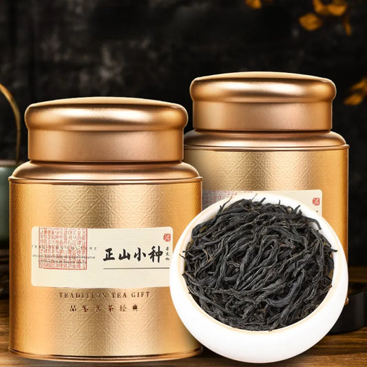 Wuyi [Lapsang Souchong] Black Tea Canned Gift Set 250/500g - YIQIN TEA HOUSE | yiqinteahouse.com | black tea, lapsang souchong, tea