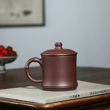Load image into Gallery viewer, Yixing Purple Clay Tea Mug [3 Friends of Winter] | 宜兴紫砂泥绘 [岁寒三友] 盖杯 - YIQIN TEA HOUSE 一沁茶舍  |  yiqinteahouse.com
