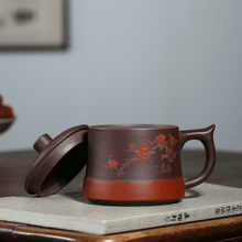 Muat gambar ke penampil Galeri, Yixing Purple Clay Tea Mug [Dark Fragrance] | 宜兴紫砂手绘 [暗香] 盖杯 - YIQIN TEA HOUSE 一沁茶舍  |  yiqinteahouse.com
