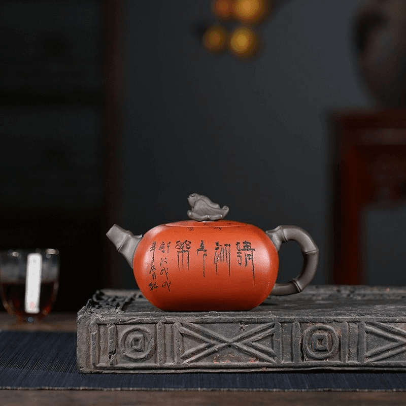 Yixing Purple Clay Teapot [Blessing Everywhere] | 宜兴紫砂壶 原矿清水泥 [四方祝福] - YIQIN TEA HOUSE 一沁茶舍  |  yiqinteahouse.com
