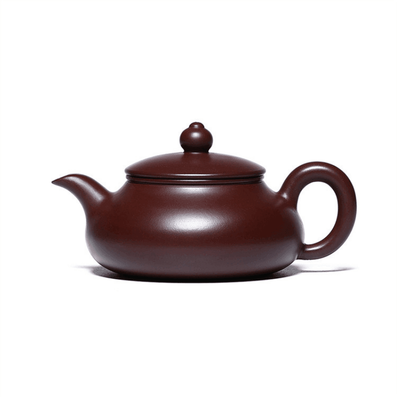 Yixing Purple Clay Teapot [Flat Horizontal] | 宜兴紫砂壶原矿紫朱泥 
