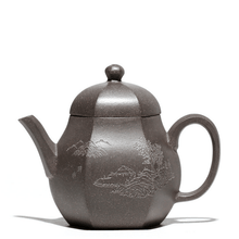Load image into Gallery viewer, Yixing Purple Clay Teapot [Lifang Lixing] | 宜兴紫砂壶 原矿青灰泥 [六方梨形] - YIQIN TEA HOUSE 一沁茶舍  |  yiqinteahouse.com

