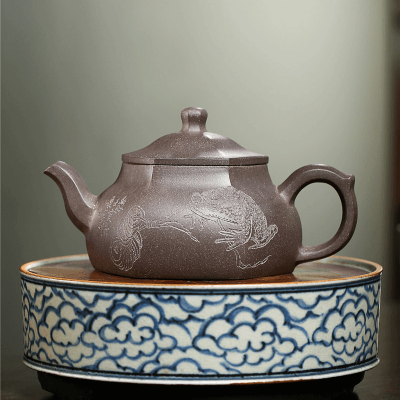 Yixing Purple Clay Teapot [Lifang Nacai] | 宜兴紫砂壶 原矿青灰泥 [六方纳财] - YIQIN TEA HOUSE 一沁茶舍  |  yiqinteahouse.com