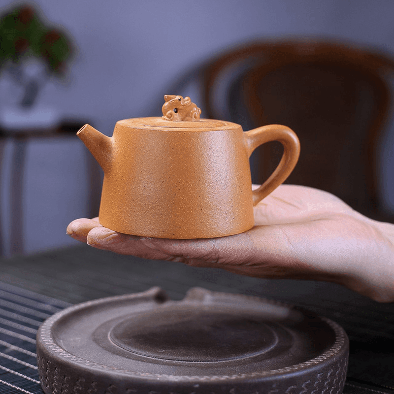 Yixing Purple Clay Teapot [Mascot] | 宜兴紫砂壶 原矿段泥 [井栏灵兽] - YIQIN TEA HOUSE 一沁茶舍  |  yiqinteahouse.com