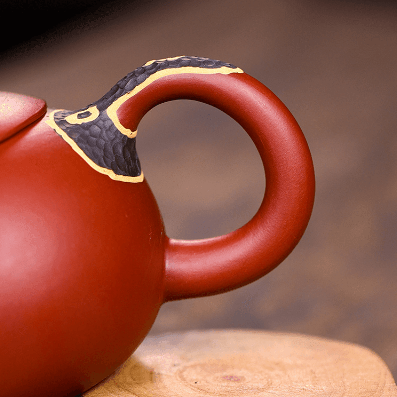 Yixing Purple Clay Teapot [Pine Needle Xishi] | 宜兴紫砂壶 原矿大红袍 [松针西施] - YIQIN TEA HOUSE 一沁茶舍  |  yiqinteahouse.com