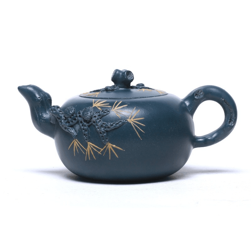 Yixing Purple Clay Teapot [Pine Needles] | 宜兴紫砂壶 原矿天青泥 [松针壶] - YIQIN TEA HOUSE 一沁茶舍  |  yiqinteahouse.com