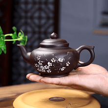 Load image into Gallery viewer, Yixing Purple Clay Teapot [Plum Blossom] | 宜兴紫砂壶 原矿紫泥 [梅花笑樱] - YIQIN TEA HOUSE 一沁茶舍  |  yiqinteahouse.com
