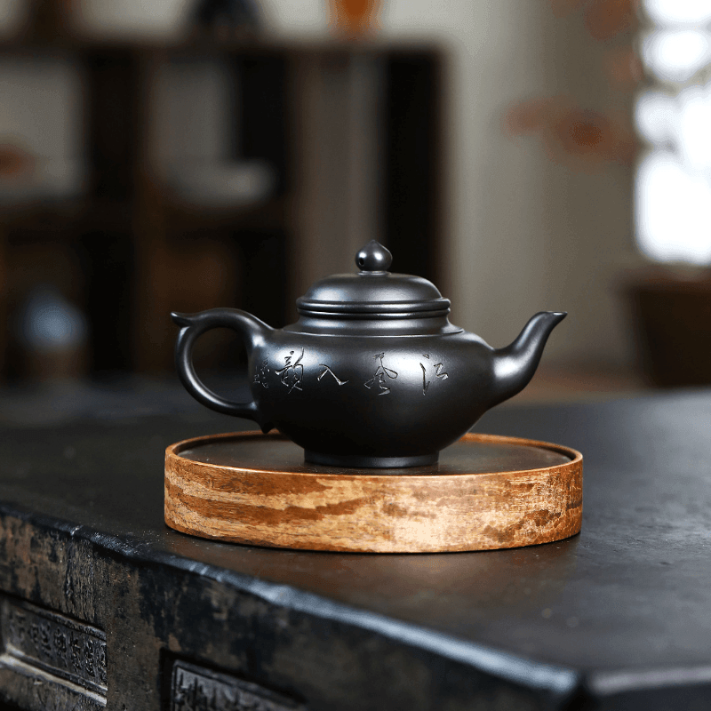 Yixing Purple Clay Teapot [Shanshui Xiao Ying] | 宜兴紫砂壶 原矿大红袍焐灰 [山水笑樱] - YIQIN TEA HOUSE 一沁茶舍  |  yiqinteahouse.com