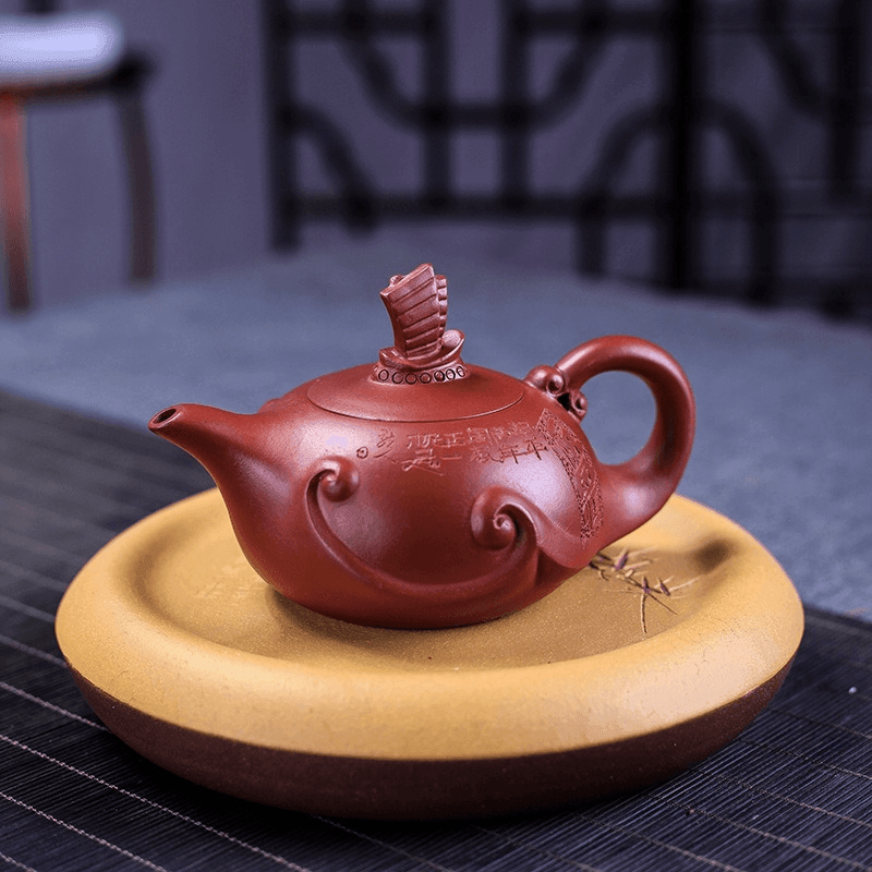 Yixing Purple Clay Teapot [Smooth & Fine] | 宜兴紫砂壶 原矿大红袍泥 [一帆风顺] - YIQIN TEA HOUSE 一沁茶舍  |  yiqinteahouse.com