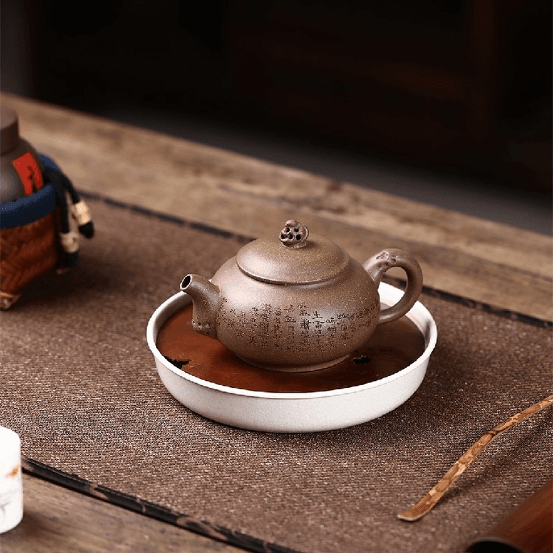 Yixing Purple Clay Teapot [Taihu Stone Xishi] | 宜兴紫砂壶 原矿老段泥 [太湖石西施] 210ml - YIQIN TEA HOUSE 一沁茶舍  |  yiqinteahouse.com