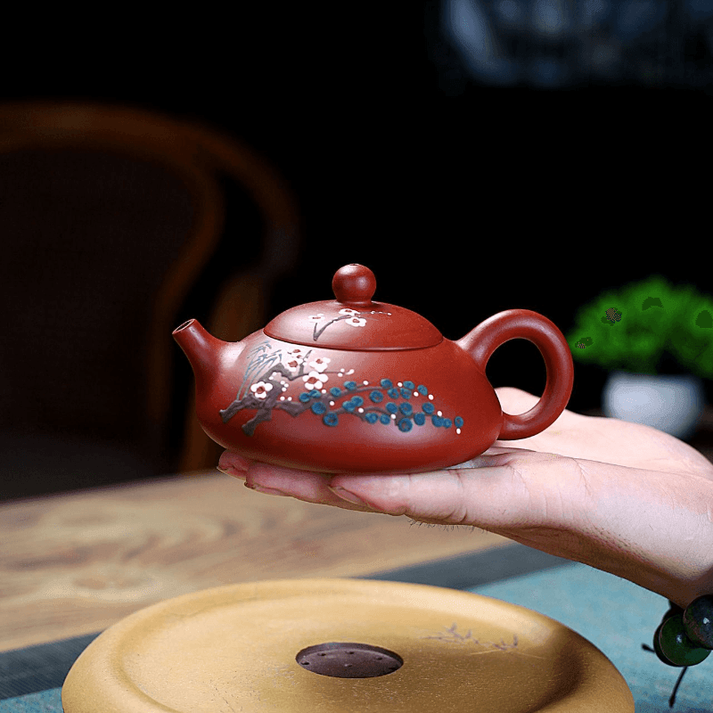 Yixing Purple Clay Teapot [Three Friends of Winter] | 宜兴紫砂壶 原矿大红袍 [岁寒三友] - YIQIN TEA HOUSE 一沁茶舍  |  yiqinteahouse.com