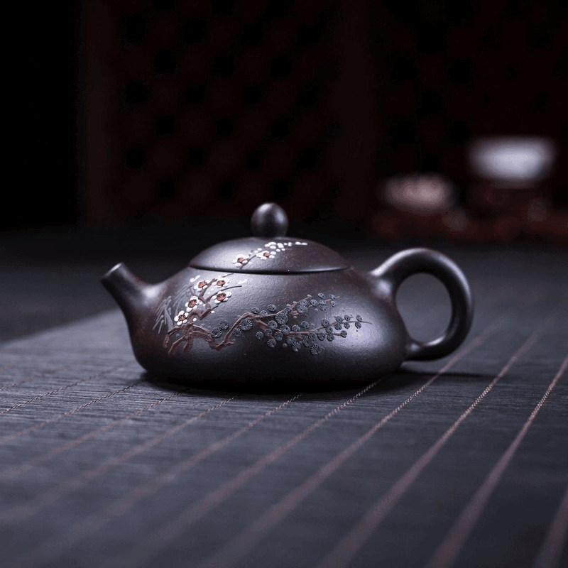 Yixing Purple Clay Teapot [Three Friends of Winter] | 宜兴紫砂壶 原矿黑金砂 [岁寒三友] - YIQIN TEA HOUSE 一沁茶舍  |  yiqinteahouse.com