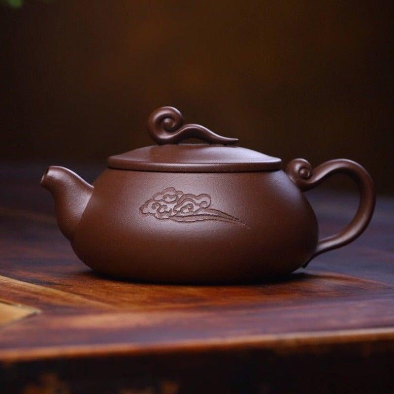 Yixing Purple Clay Teapot [Wishful Shi Piao] | 宜兴紫砂壶 原矿紫泥 [如意石瓢] - YIQIN TEA HOUSE 一沁茶舍  |  yiqinteahouse.com