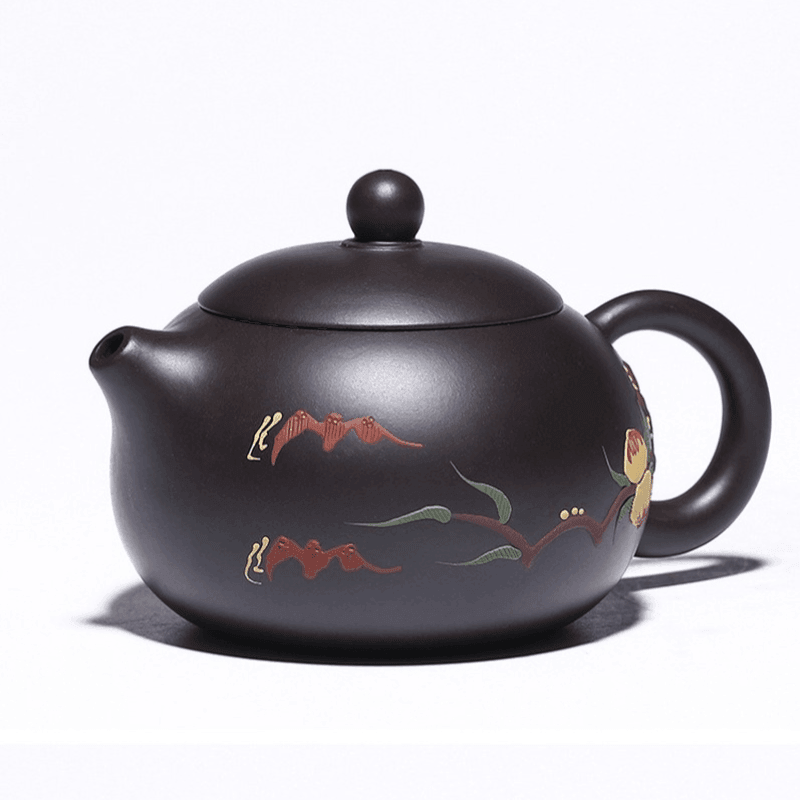 Yixing Purple Clay Teapot [Xiantao Xishi] | 宜兴紫砂壶 原矿黑泥 [仙桃西施] 250ml - YIQIN TEA HOUSE 一沁茶舍  |  yiqinteahouse.com