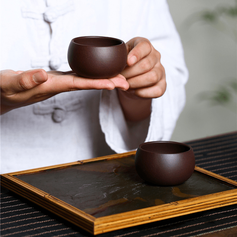 Yixing Purple Clay (Zisha) [Round Cup] Tea Cup 80ml - YIQIN TEA HOUSE | yiqinteahouse.com | tea cup, teaware