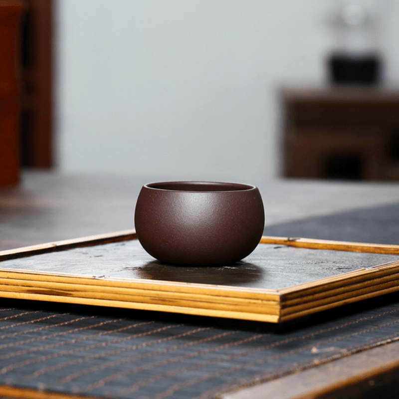 Yixing Purple Clay (Zisha) [Round Cup] Tea Cup 80ml - YIQIN TEA HOUSE | yiqinteahouse.com | tea cup, teaware