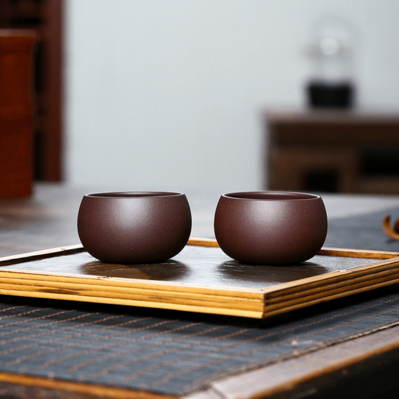 Yixing Purple Clay (Zisha) [Round Cup] Tea Cup 80ml - YIQIN TEA HOUSE | yiqinteahouse.com | tea cup, teaware