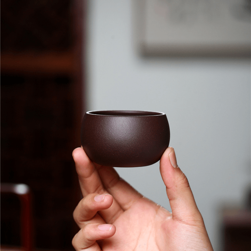 Yixing Purple Clay (Zisha) [Round Cup] Tea Cup 80ml - YIQIN TEA HOUSE | yiqinteahouse.com | tea cup, teaware