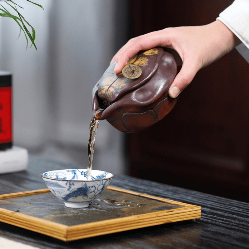 Yixing Zisha Hand-Grab Pot / Teapot [Wealthy] (Zi Ni - 300ml) - YIQIN TEA HOUSE | yiqinteahouse.com | 200-300ml, gaiwan, new arrival, teapot, teaware, zisha teapot