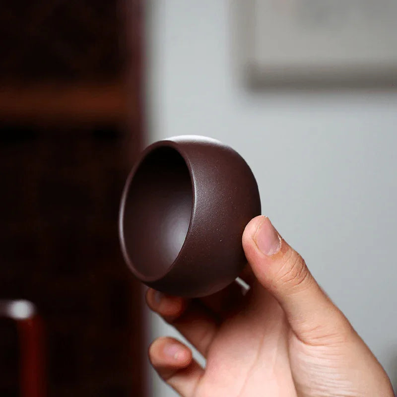 Yixing Purple Clay (Zisha) [Round Cup] Tea Cup 80ml - YIQIN TEA HOUSE | yiqinteahouse.com | tea cup, teaware