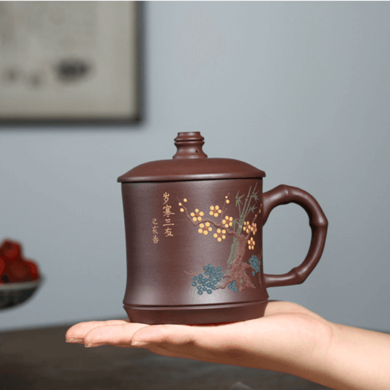 Yixing Zisha Tea Mug [3 Friends of Winter] 500ml - YIQIN TEA HOUSE | yiqinteahouse.com | tea mug, teaware