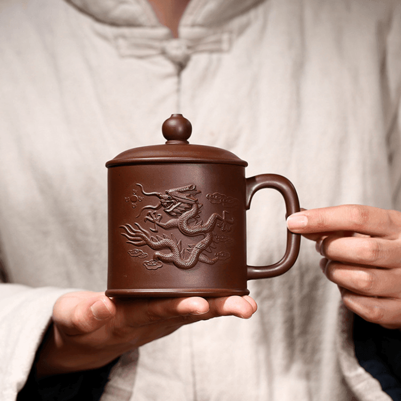 Yixing Zisha Tea Mug [Flying Dragon] 380ml - YIQIN TEA HOUSE | yiqinteahouse.com | tea mug, teaware