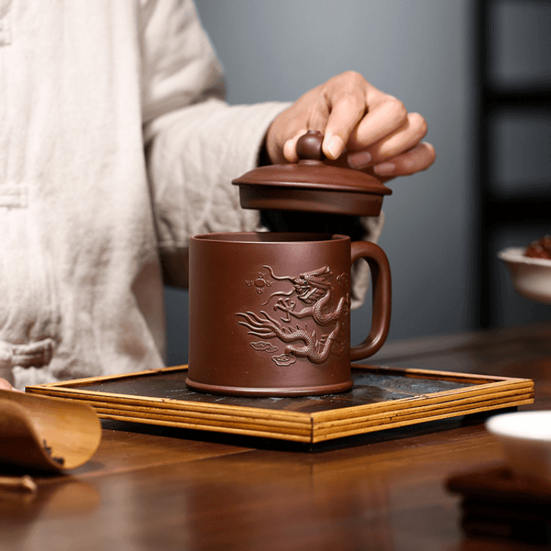 Yixing Zisha Tea Mug [Flying Dragon] 380ml - YIQIN TEA HOUSE | yiqinteahouse.com | tea mug, teaware