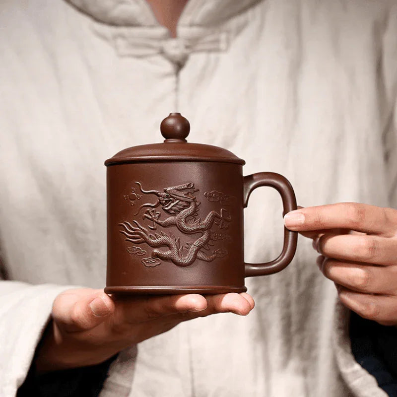 Yixing Zisha Tea Mug [Flying Dragon] 380ml - YIQIN TEA HOUSE | yiqinteahouse.com | tea mug, teaware