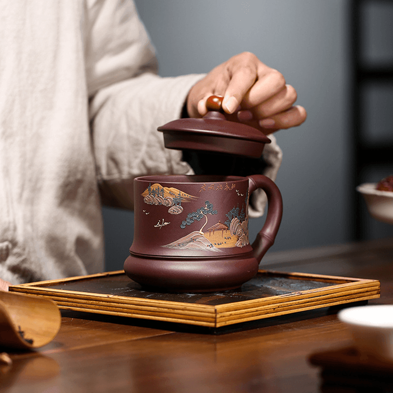 Yixing Zisha Tea Mug [Good Luck] 420ml - YIQIN TEA HOUSE | yiqinteahouse.com | tea mug, teaware