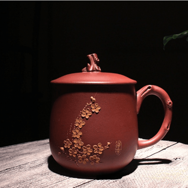 Yixing Zisha Tea Mug [Plum Blossom] 430ml - YIQIN TEA HOUSE | yiqinteahouse.com | tea mug, teaware