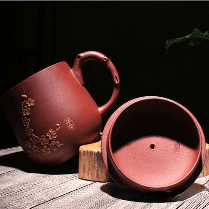 Yixing Zisha Tea Mug [Plum Blossom] 430ml - YIQIN TEA HOUSE | yiqinteahouse.com | tea mug, teaware