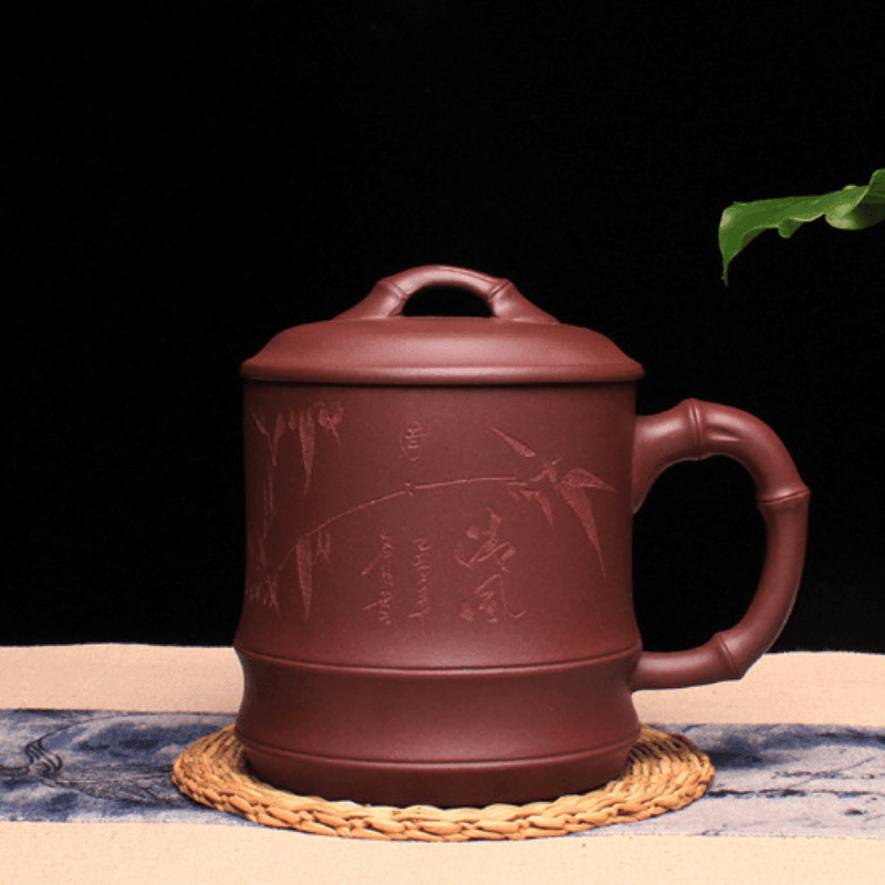 Yixing Zisha Tea Mug [Qingfeng Bamboo] 550ml - YIQIN TEA HOUSE | yiqinteahouse.com | tea mug, teaware