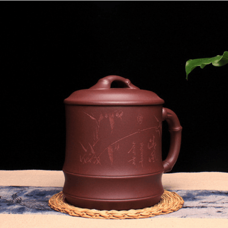 Yixing Zisha Tea Mug [Qingfeng Bamboo] 550ml - YIQIN TEA HOUSE | yiqinteahouse.com | tea mug, teaware