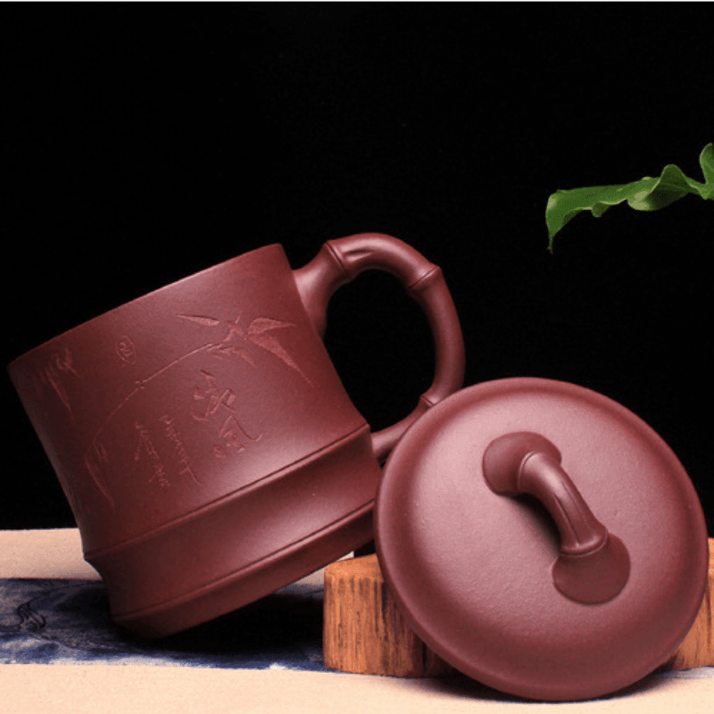 Yixing Zisha Tea Mug [Qingfeng Bamboo] 550ml - YIQIN TEA HOUSE | yiqinteahouse.com | tea mug, teaware