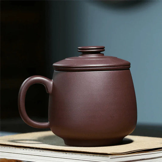 Yixing Zisha Tea Mug with Filter [Autumn Dew] 460ml - YIQIN TEA HOUSE | yiqinteahouse.com | tea mug, teaware