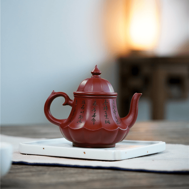 Yixing Zisha Teapot [Antique Lamp] (Dahongpao - 220ml) - YIQIN TEA HOUSE | yiqinteahouse.com | 200-300ml, new arrival, teapot, teaware, zisha teapot