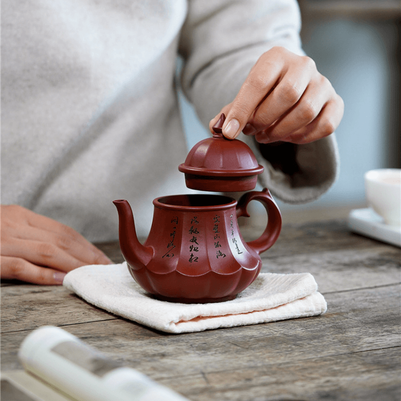 Yixing Zisha Teapot [Antique Lamp] (Dahongpao - 220ml) - YIQIN TEA HOUSE | yiqinteahouse.com | 200-300ml, new arrival, teapot, teaware, zisha teapot