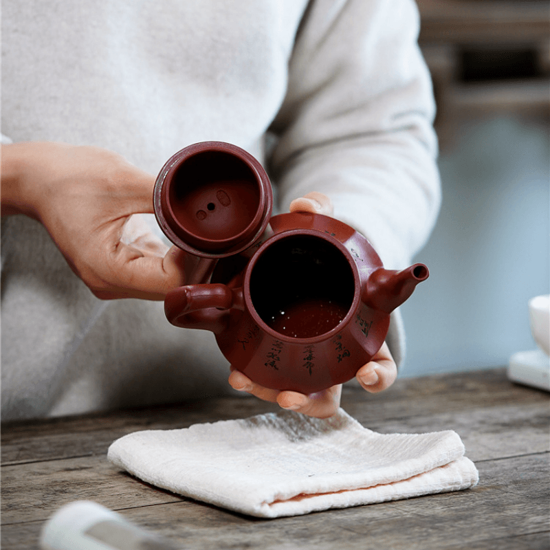 Yixing Zisha Teapot [Antique Lamp] (Dahongpao - 220ml) - YIQIN TEA HOUSE | yiqinteahouse.com | 200-300ml, new arrival, teapot, teaware, zisha teapot